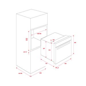 Kích thước lò nướng IOVEN INOX