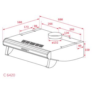 Kích thước máy hút mùi Teka C 6420 BK BLACK