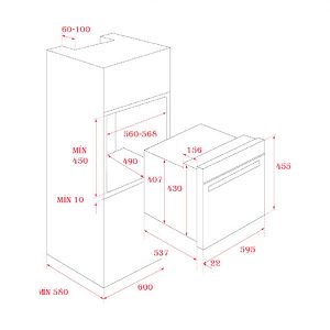 Kích thước lò nướng HLC 840