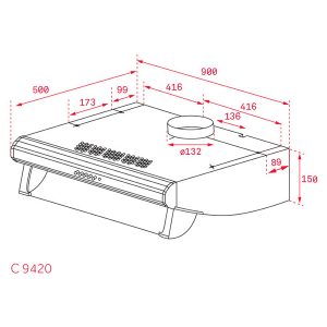 Kích thước máy hút mùi C 9420-6420