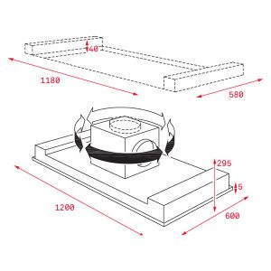 Kích thước máy hút mùi Teka DHT 1285