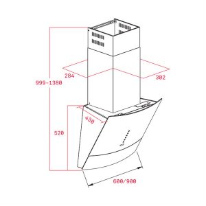 Kích thước máy hút mùi DVU 590