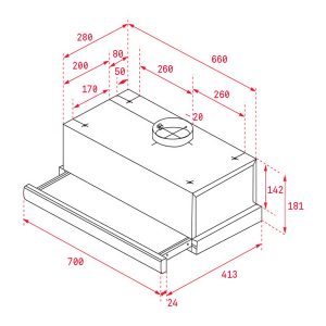 Kích thước máy hút mùi Teka TL 7420/6420