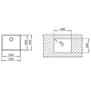 Kích thước chậu rửa bát Teka LINEA R15 50.40