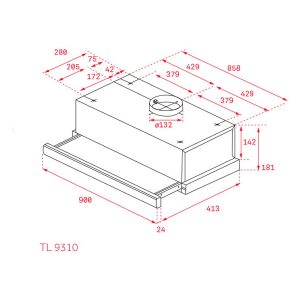 Kích thước máy hút mùi Teka TL 9310-6310