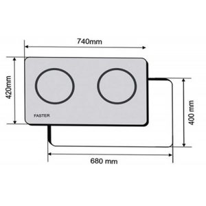 Kích thước bếp điện từ Faster FS 628HI Malaysia