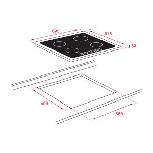 Kích thước bếp từ Teka IZ 6320 White