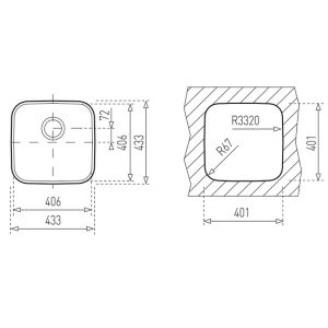 Kích thước chậu rửa bát Teka BE 40X40X18