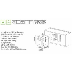 Kích thước lò nướng FS 1011G