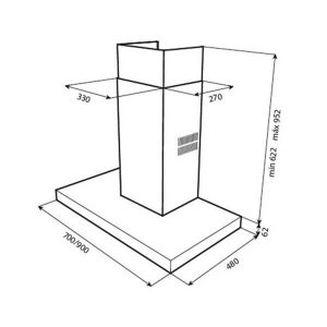 Kích thước máy hút mùi Teka DSJ 750/950