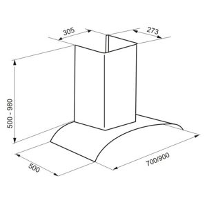 Kích thước lắp đặt máy hút mùi Faster FS 3388C1