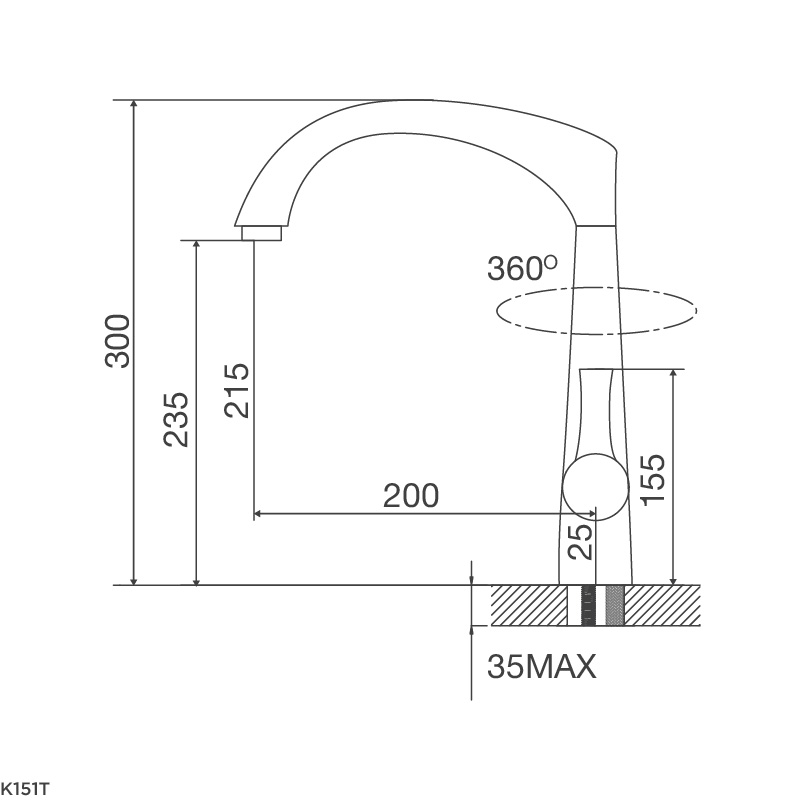 Kích thước vòi rửa bát Malloca K151T Vòi rửa bát Malloca K151T
