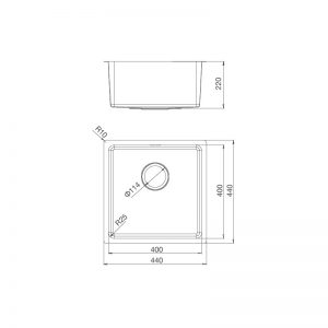 Kích thước chậu rửa bát Malloca MS 6044