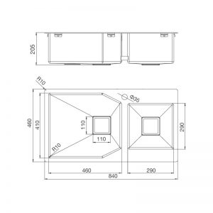 Kích thước chậu rửa bát Malloca MS 610T