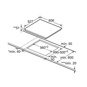 Kích thước bếp từ Bosch PIE631FB1E