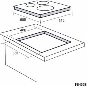 Kích thước bếp điện từ Feuer FE-D09