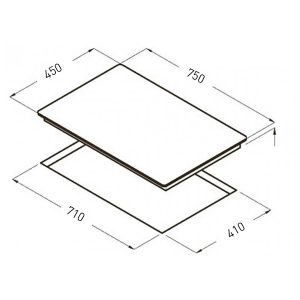 Kích thước bếp ga âm Kocher K-106A