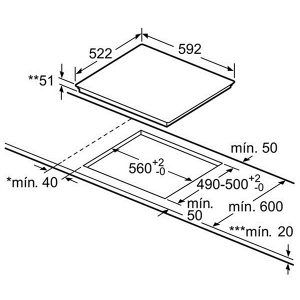Kích thước bếp từ Bosch PIJ651FC1E