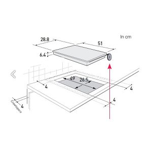 Kích thước bếp điện domino Brandt TV1000B