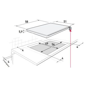 Kích thước bếp điện domino Brandt TV1021B