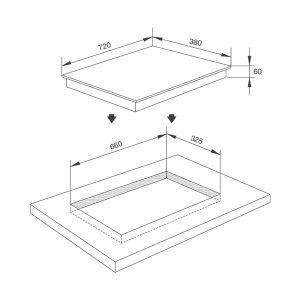 Kích thước bếp từ Malloca MH-02IS