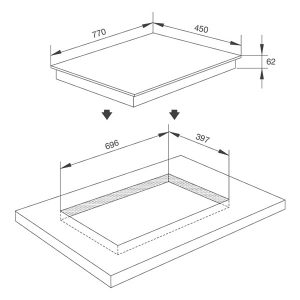 Kích thước bếp điện từ Malloca MIR-772