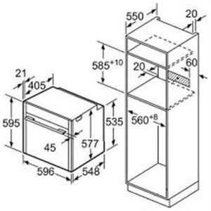 Kích thước lò nướng Bosch HBG634HS1