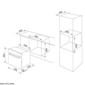 Kích thước lò nướng Malloca MOV-575 AMG