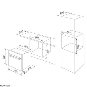 Kích thước lò nướng Malloca MOV-659I