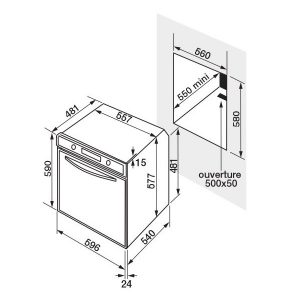 Kích thước lò nướng Rosieres RFI4264MIN
