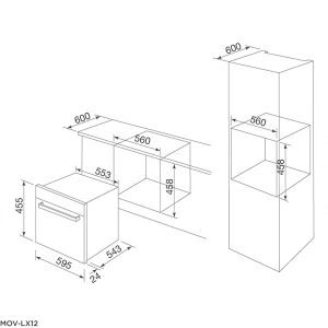 Kích thước lò nướng đa chức năng Malloca MOV-LX12