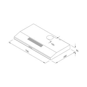 Kích thước máy hút mùi Malloca H107B
