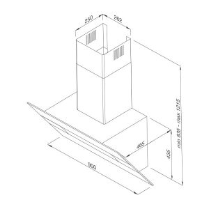Kích thước máy hút mùi Malloca HORIZON K1574