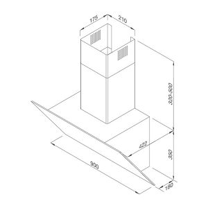 Kích thước máy hút mùi Malloca VITA V-3