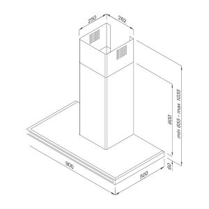 Kích thước máy hút mùi Malloca ZETA K1573