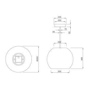 Kích thước máy hút mùi Malloca SPHERA WHITE I001W