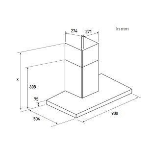Kích thước máy hút mùi Brandt AD1010X