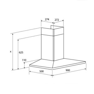 Kích thước máy hút mùi Brandt AD1039X