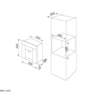 Kích thước máy pha cafe Malloca MCF-LX12