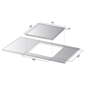 Kích thước bếp điện từ Kocher EI-735S