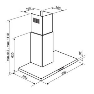 Kích thước máy hút mùi Rosieres RBS93IN
