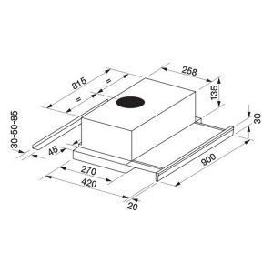 Kích thước máy hút mùi Rosieres RHT930IN