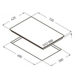 Kích thước bếp điện từ Smaragd SH2 8888