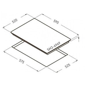 Kích thước bếp điện từ Smaragd SH3-6969