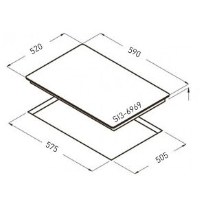 Kích thước bếp từ Smaragd SI3-6969