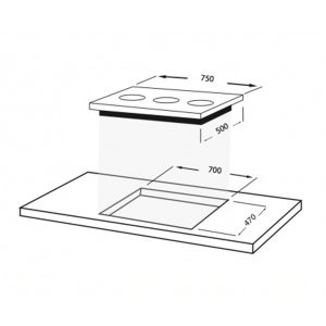 Kích thước bếp ga âm điện từ Faber FB 2SEC