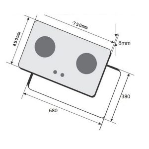 Kích thước bếp ga âm Faber FB-2SMC
