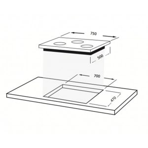 Kích thước bếp ga âm Faber FB-3GSA