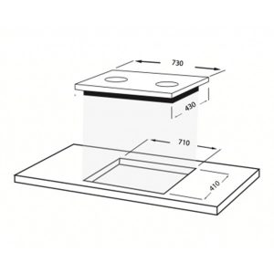 Kích thước bếp ga âm Faber FB-702BG