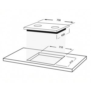 Kích thước bếp ga âm Faber FB 702BGSS